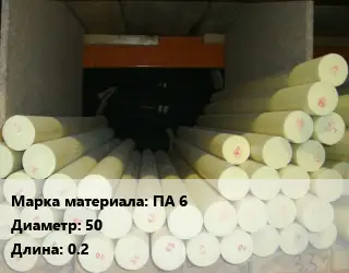 Капролон стержень ПА 6 D=50 L=0.2
